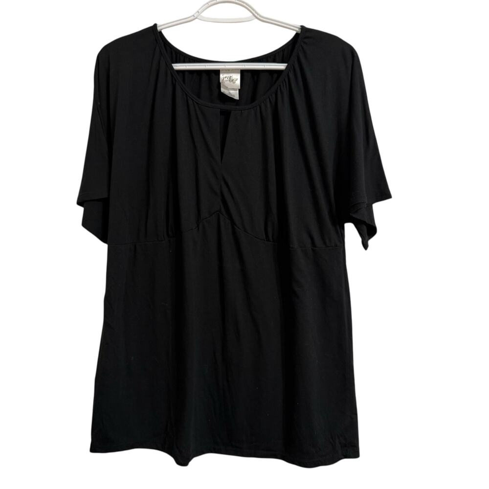 JMS Black Retro Vtg Blouse Top Y2K Fashion Chic Early 2000s Wardrobe Staple